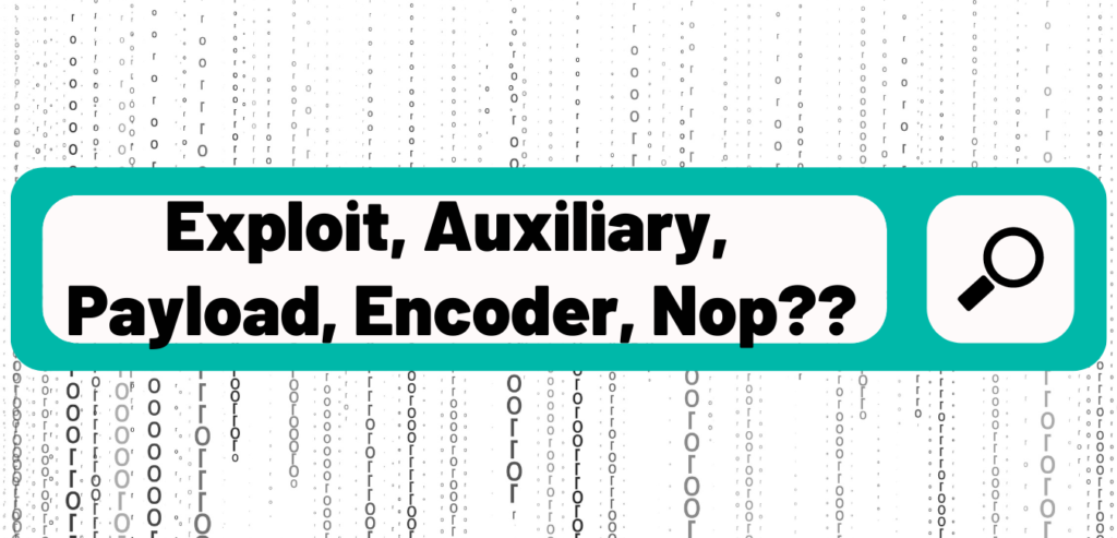 Exploit, Auxiliary, Payload, Encoder, Nop Nedir?,